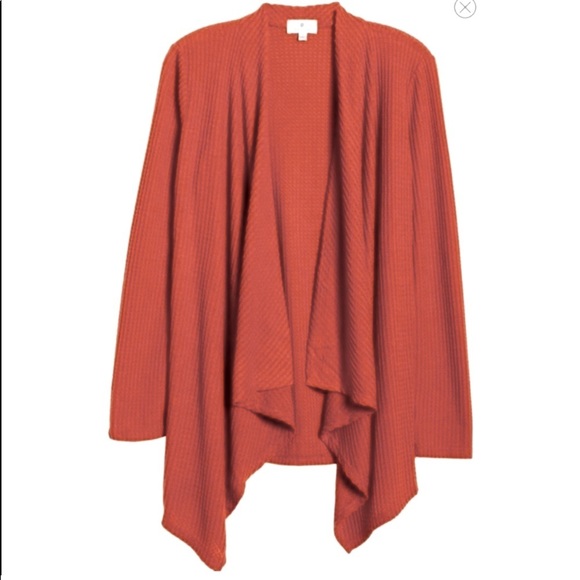 Socialite Waffle Knit Waterfall Cardigan, XS - Picture 2 of 4